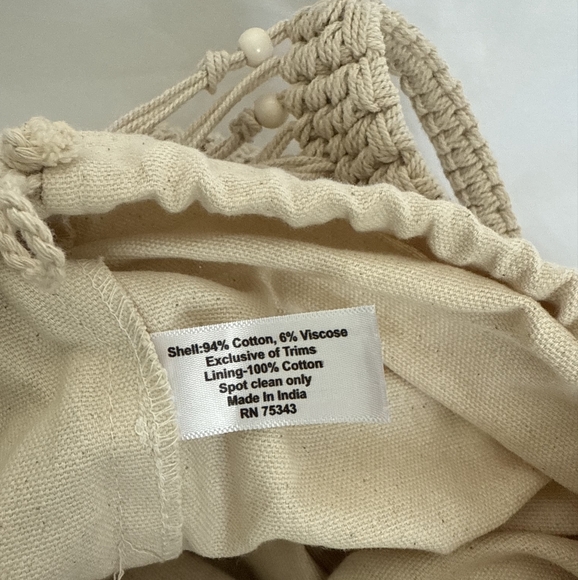 Boho Beaded Woven Shoulder Purse Beige - Picture 4 of 7